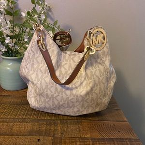Michael Kors White Leather Purse